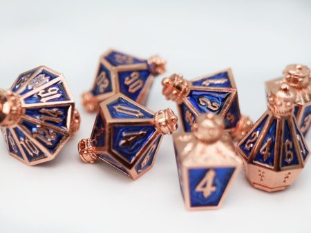 Moonlit Lantern: Coppered Pureflame - Metal RPG Dice Set Online