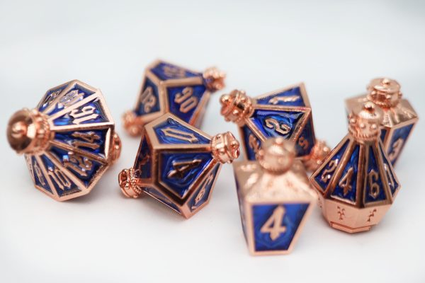 Moonlit Lantern: Coppered Pureflame - Metal RPG Dice Set Online