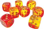 Gemini: 12mm d6 Translucent Red-Yellow gold Dice Block (36 dice) Cheap