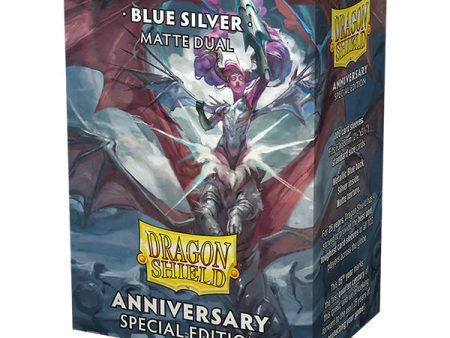 Dragon Shield Sleeves: Standard DUAL- Matte Blue Silver (100ct.) on Sale