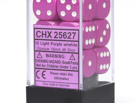 16mm d6 Opaque: Lt Purple white Dice Set Online Hot Sale