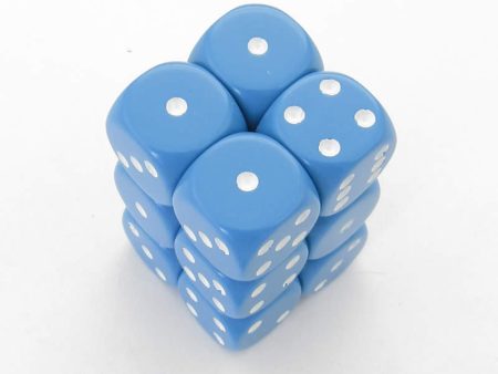 16mm d6 Opaque: Light Blue White Dice Set Fashion