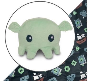 Plushie Tote Bag: Dark Green Tabletop Gaming Tote Bag + Mint Cthulhu Plushie Sale