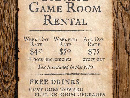 Private Game Room Rental For Sale