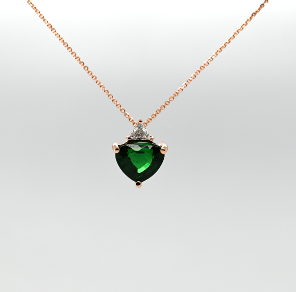 3.04CT CHROME TOURMALINE AND DIAMOND PENDANT Cheap