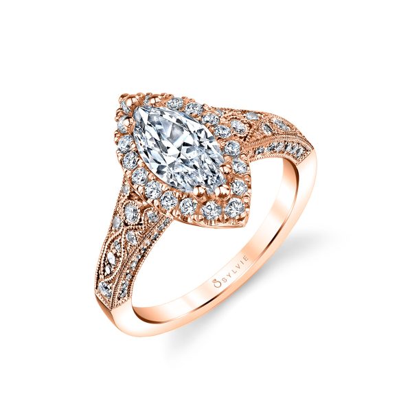 Sylvie Marquise Vintage Engagement Ring S1409 - MQ Online now