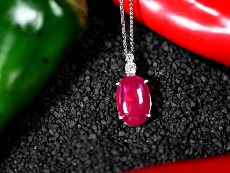 9.67CT RUBY AND DIAMOND PENDANT Online now