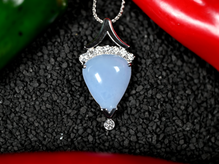 17.03CT CHALCEDONY AND DIAMOND PENDANT Discount