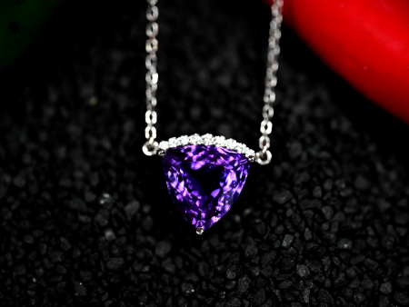 4.89CT AMETHYST AND DIAMOND PENDANT Online now