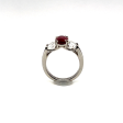 3.06CT NATURAL RUBY AND DIAMOND THREE STONE RING Online Sale