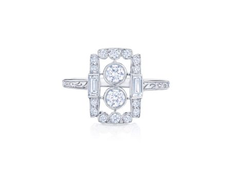 KWIAT Rectangular Ring with Diamonds R-28104-0-DIA-18KW Sale