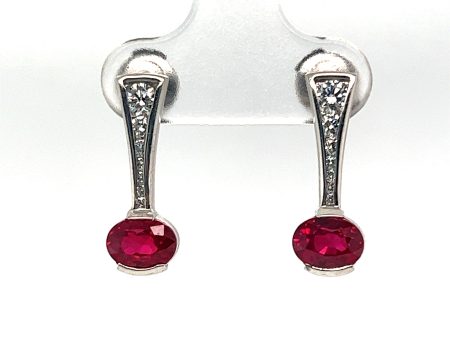 2.18 CTW RUBY AND DIAMOND EARRINGS Hot on Sale