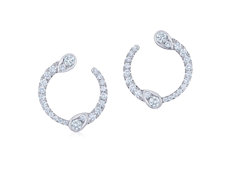 KWIAT Eclipse Earrings with Diamonds E-2491-0-DIA-18KW For Sale