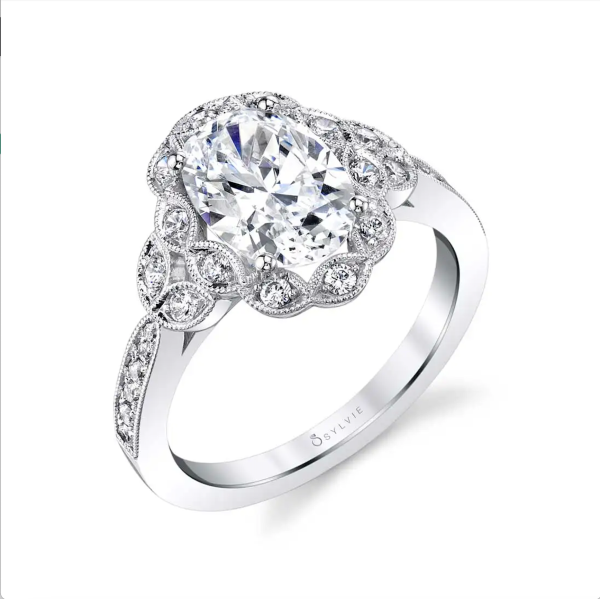 Sylvie OVAL ENGAGEMENT RING S1876 Hot on Sale