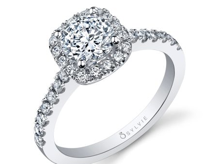 Sylvie CUSHION HALO ENGAGEMENT RING SY9994 Online