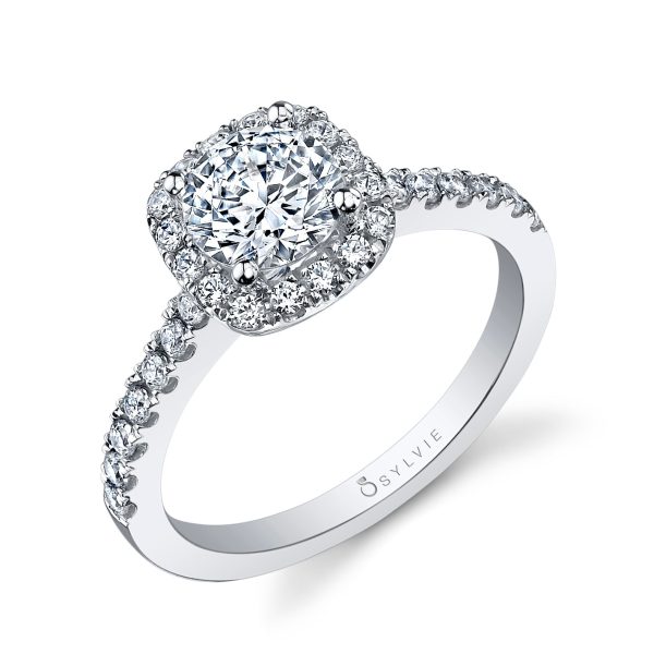 Sylvie CUSHION HALO ENGAGEMENT RING SY9994 Online