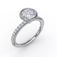 Fana Contemporary Bezel-Set Solitaire Engagement Ring With Diamond Band 3342 Sale