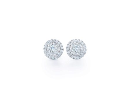 KWIAT Sunburst Stud Earrings with Diamond Halos E-2179-0-DIA-18KW Online