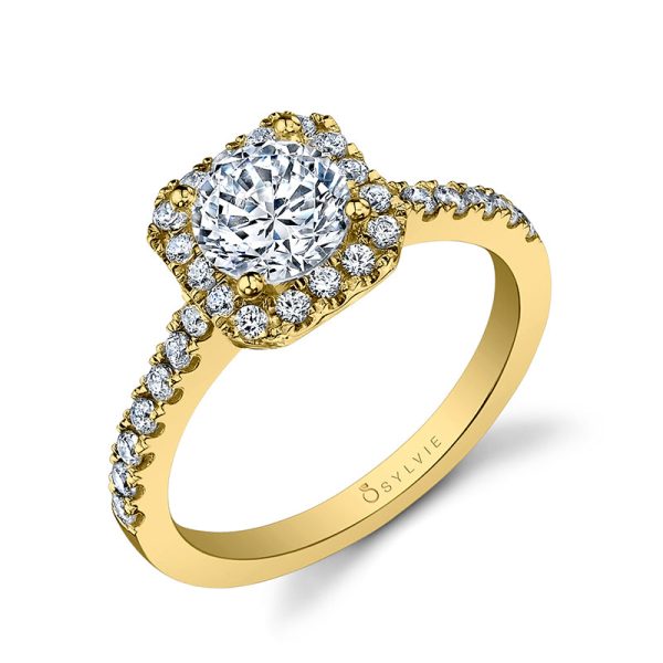 Sylvie CUSHION HALO ENGAGEMENT RING SY9994 Online