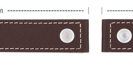 21mm Dark Brown Calf leather strap w  white stitching and brushed rivets Discount