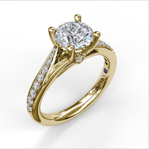 Fana Designer Split Band Engagement Ring 3593 For Sale