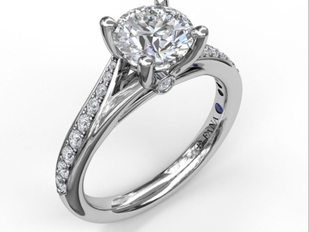 Fana Designer Split Band Engagement Ring 3593 For Sale