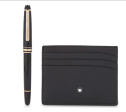 Montblanc Meisterstuck Red Gold Classique Rollerball and Pocket Holder Set MB114121 For Discount