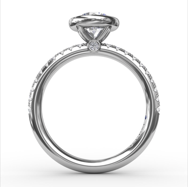 Fana Contemporary Bezel-Set Solitaire Engagement Ring With Diamond Band 3342 Sale