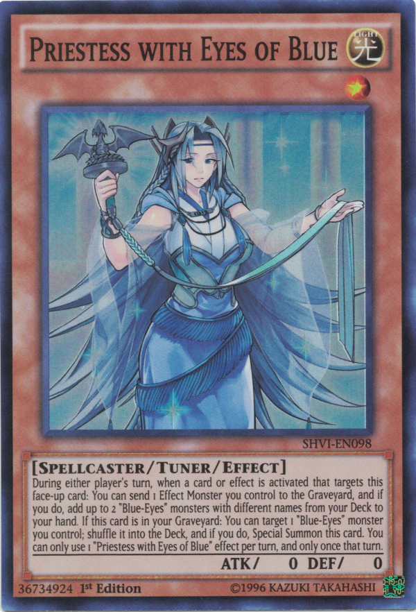 Priestess with Eyes of Blue [SHVI-EN098] Super Rare on Sale